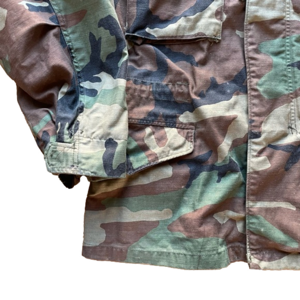 VINTAGE Military Field Utility Cold Weather WW2 Woodland Camo Coat Jacket - Picture 7 of 11